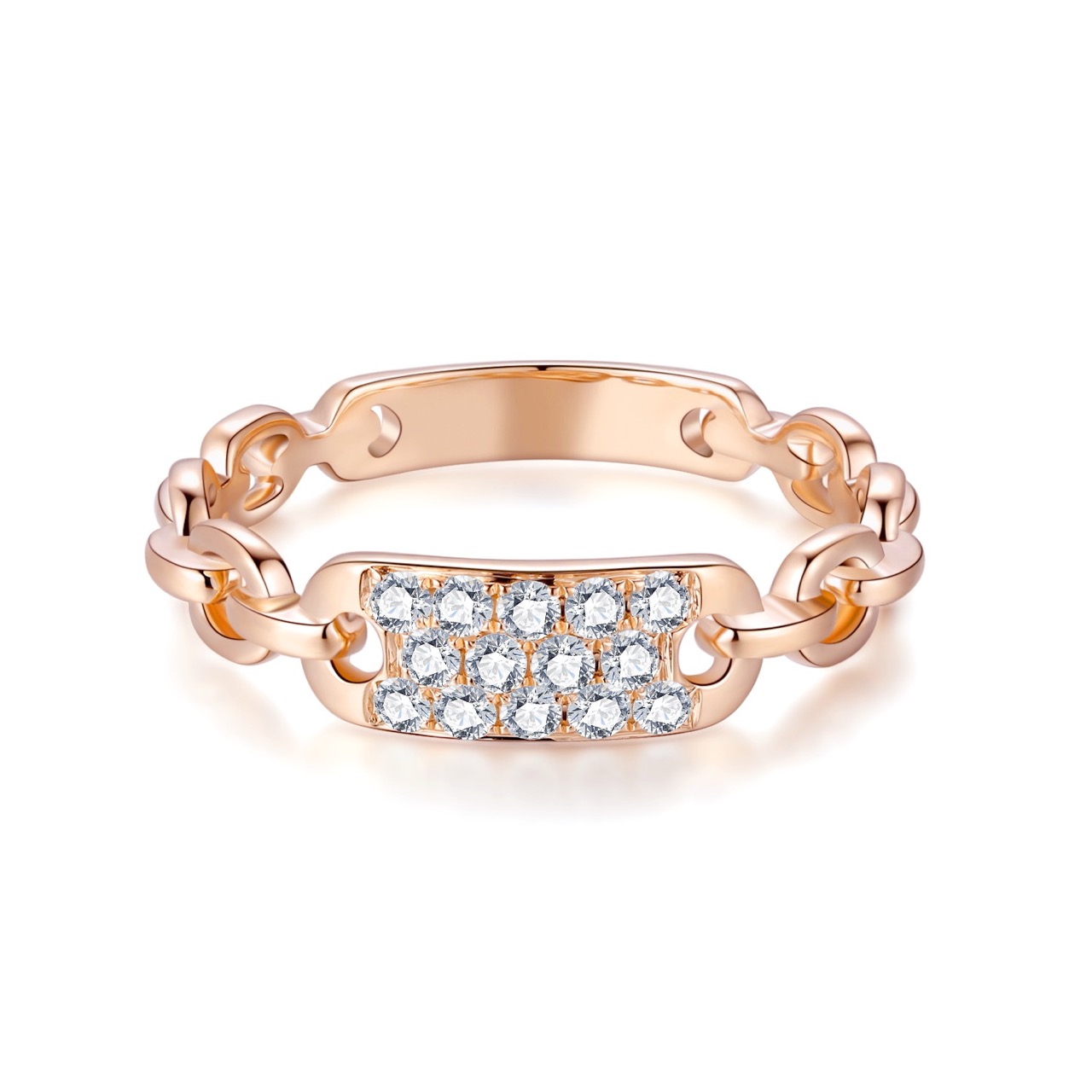 18K ROSE GOLD CHAIN DESIGN RING