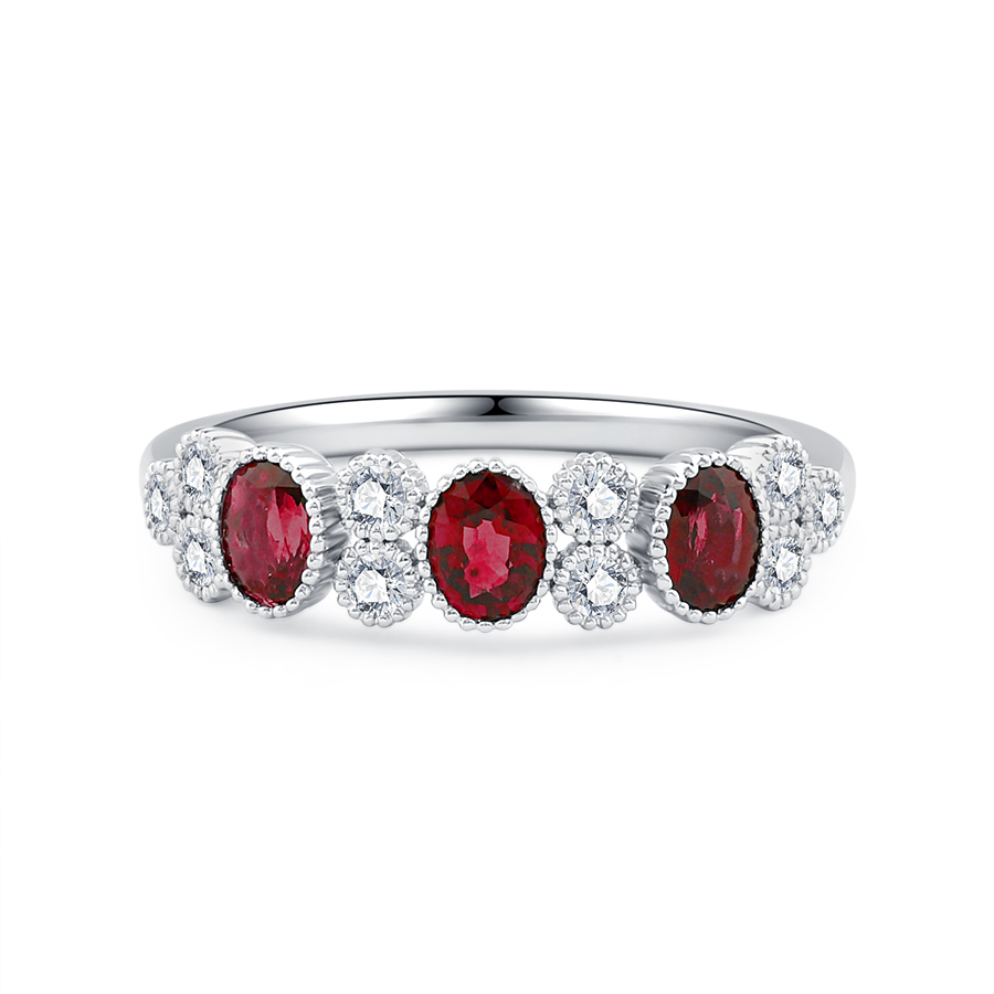 18K GOLD RUBY AND DIAMOND RING