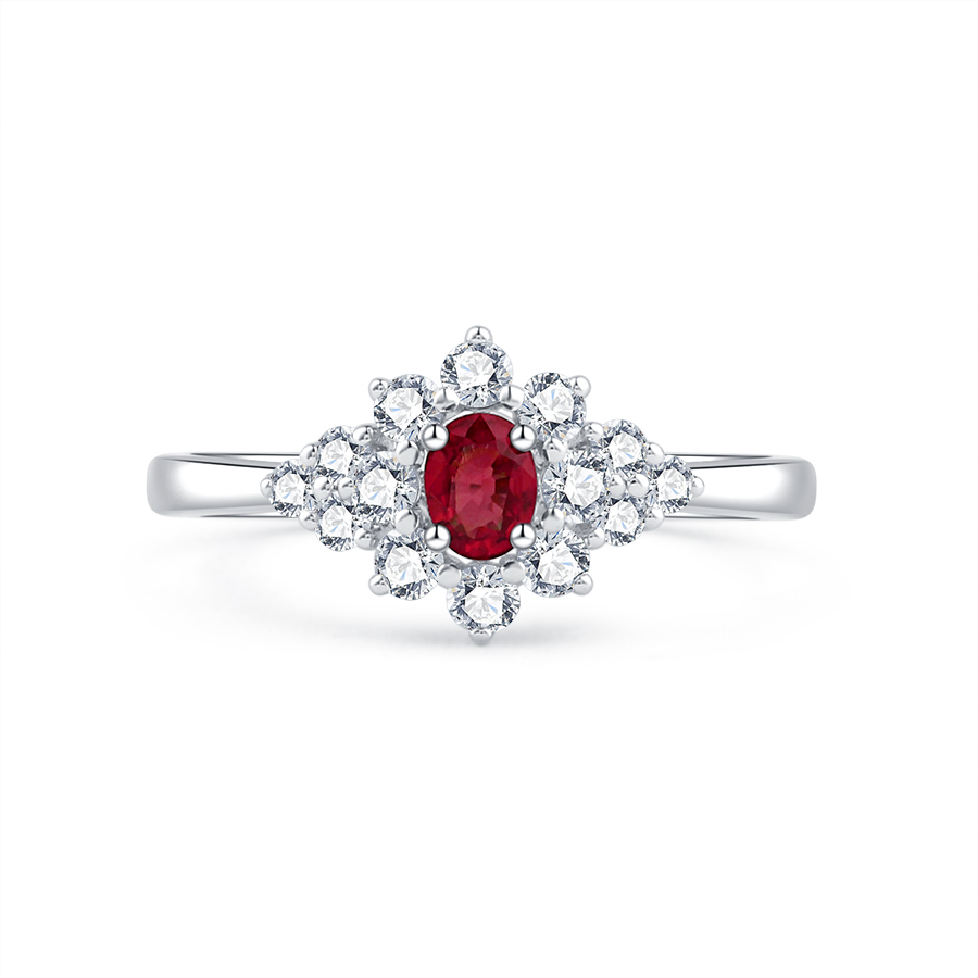 18K GOLD WITH RUBY AND DIAMOND RING