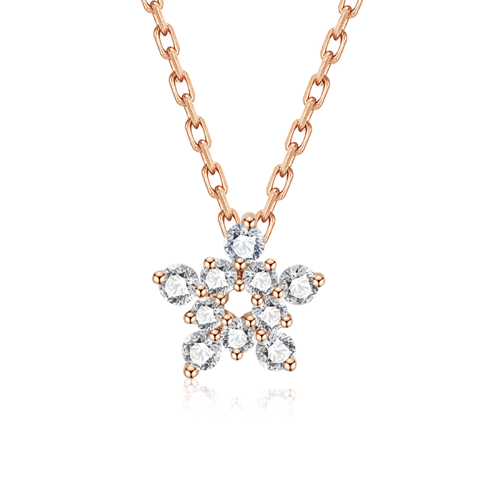 18K GOLD STAR DIAMOND NECKLACE