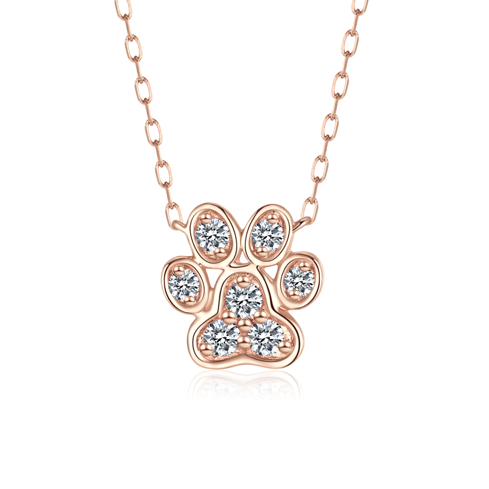 18K GOLD PAW DIAMOND NECKLACE