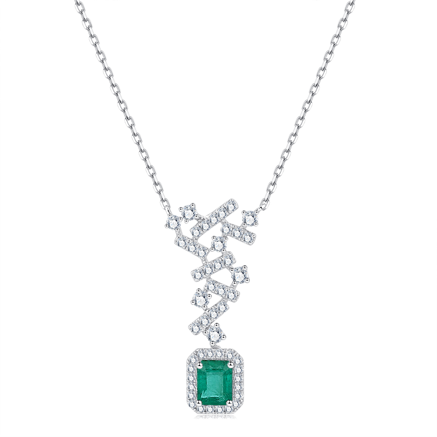 18K GOLD EMERALD NECKLACE