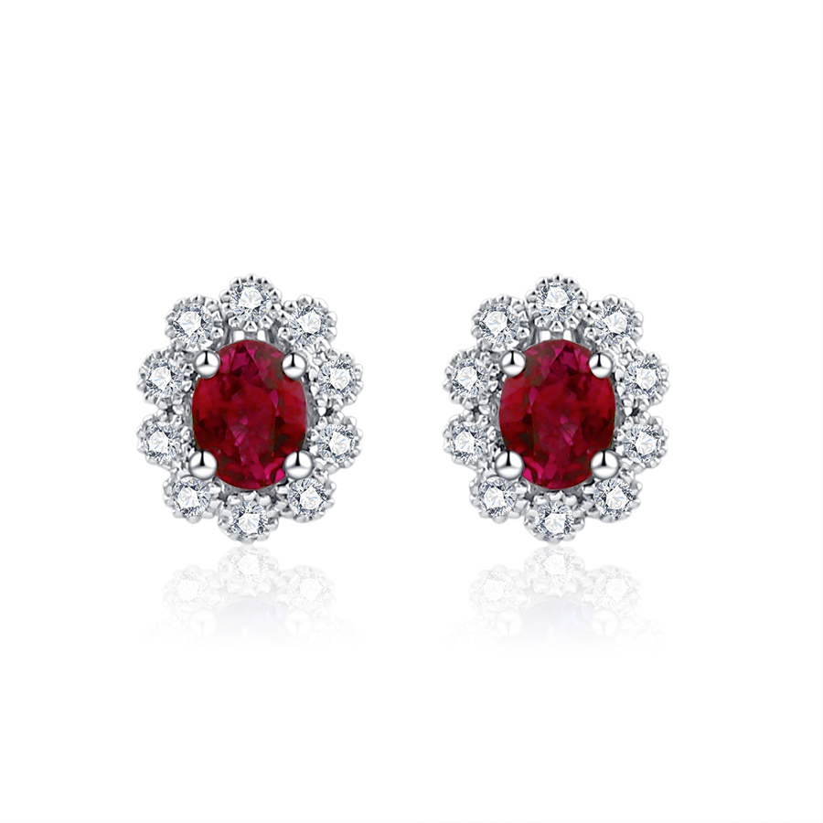 18K GOLD RUBY EARRINGS