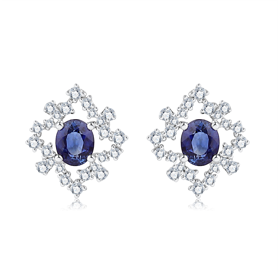 18K GOLD SAPPHIRE EARRINGS