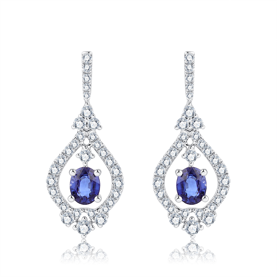 18K GOLD SAPPHIRE EARRINGS