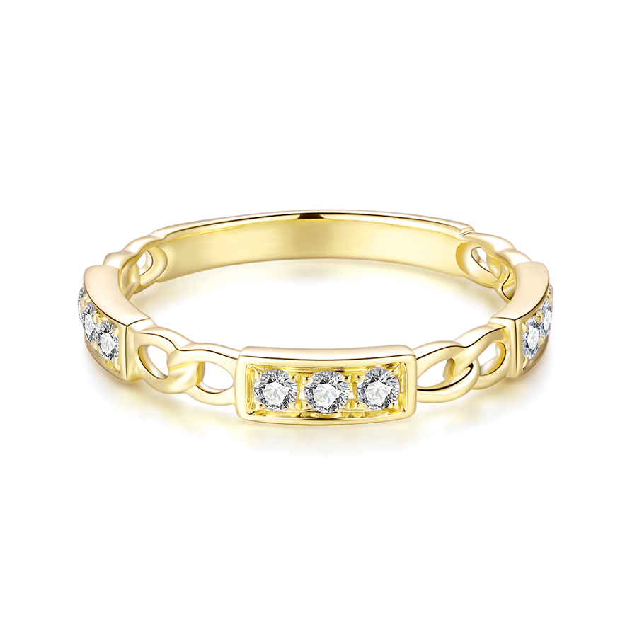 18K YELLOW GOLD DIAMONDS RING