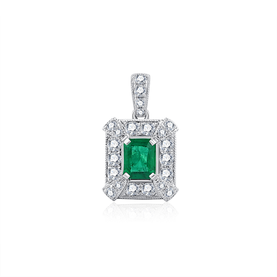 18K GOLD VINTAGE EMERALD PENDANT