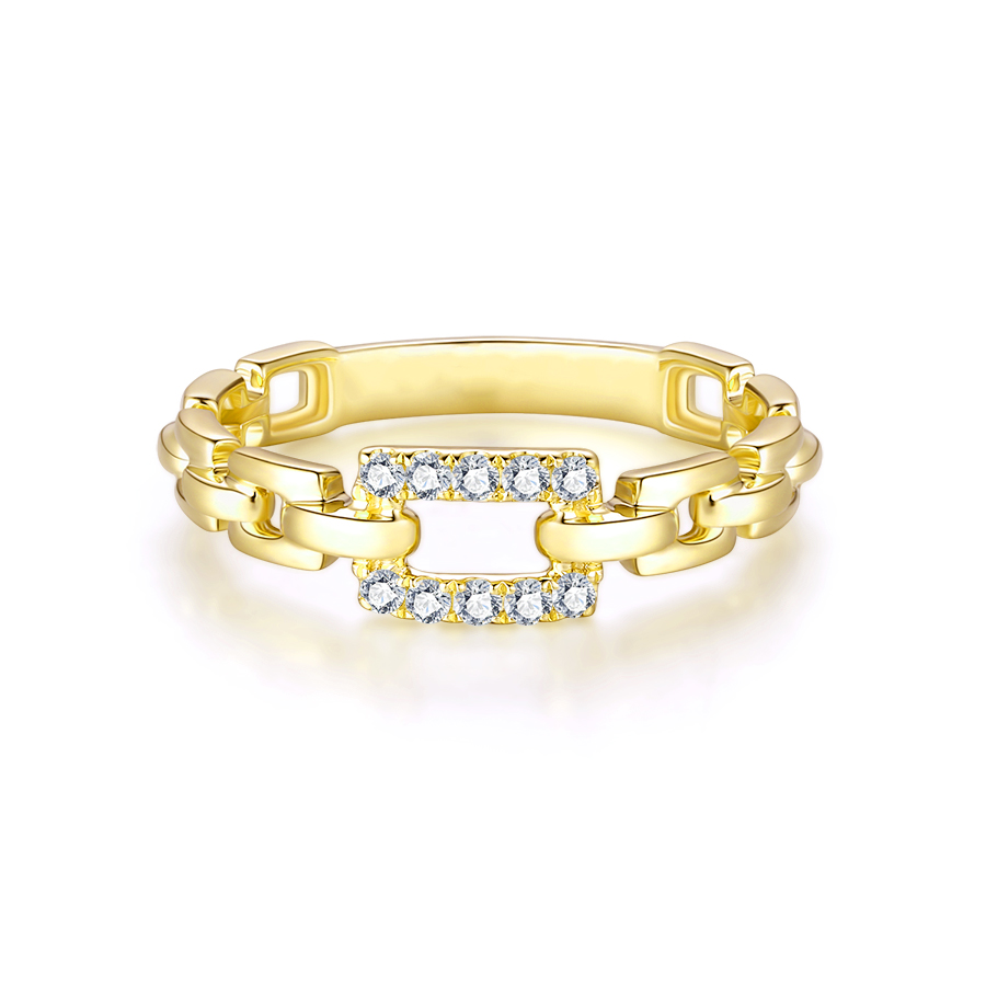 18K YELLOW GOLD DIAMONDS RING