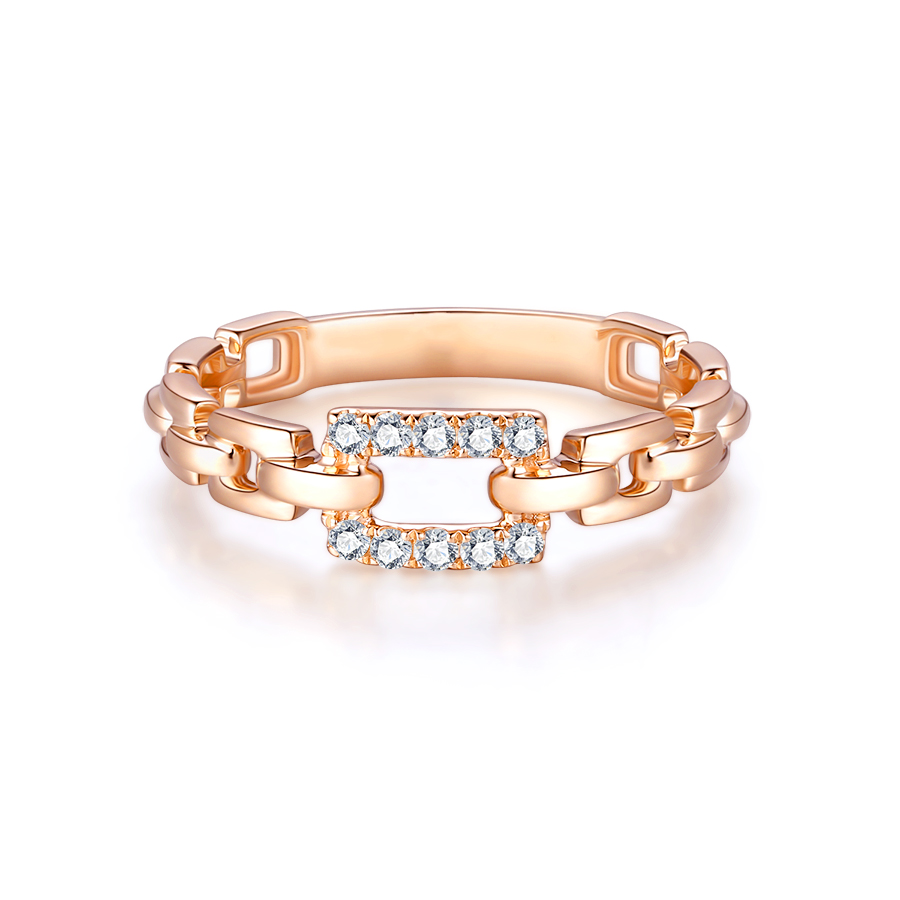 18K ROSE GOLD DIAMONDS RING