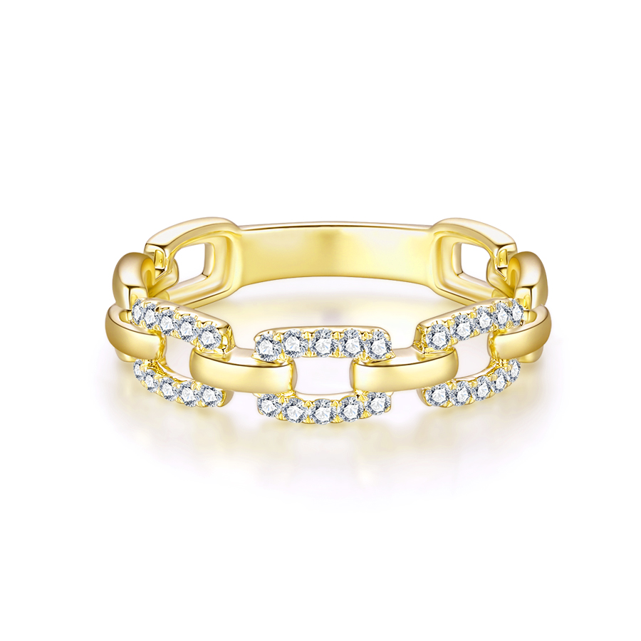 18K YELLOW GOLD DIAMONDS RING