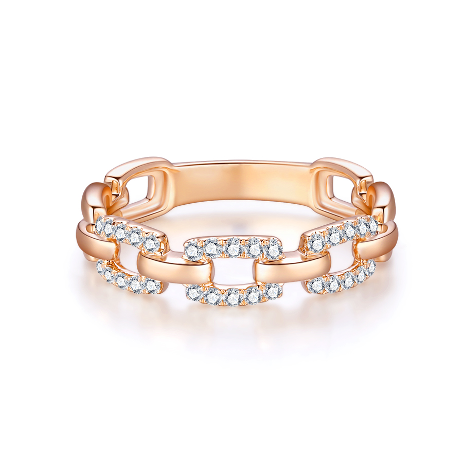 18K ROSE GOLD DIAMONDS RING