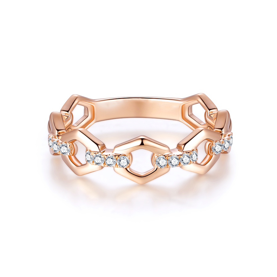 18K ROSE GOLD DIAMONDS RING