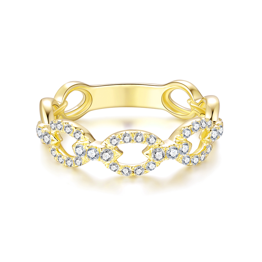 18K YELLOW GOLD DIAMONDS RING