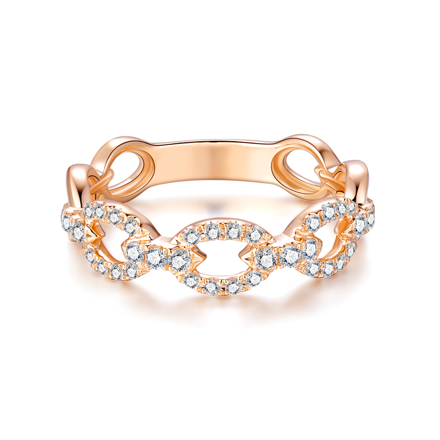 18K ROSE GOLD DIAMONDS RING