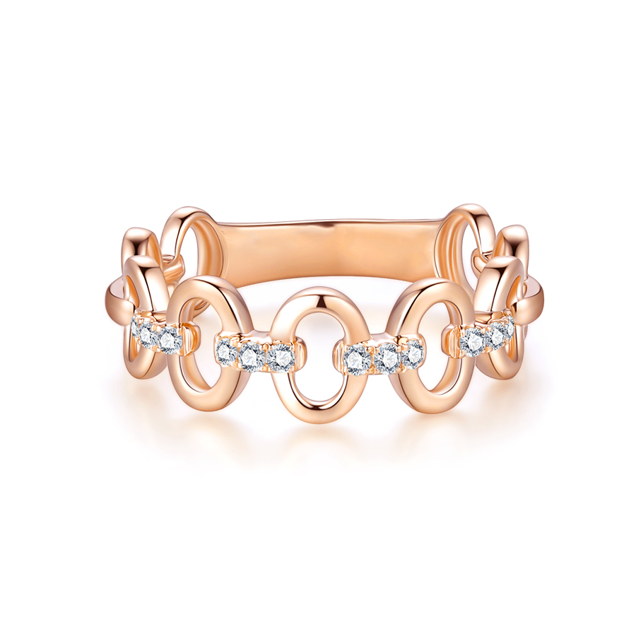 18K ROSE GOLD DIAMONDS RING