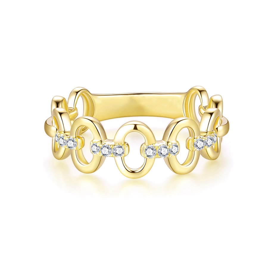 18K YELLOW GOLD DIAMONDS RING