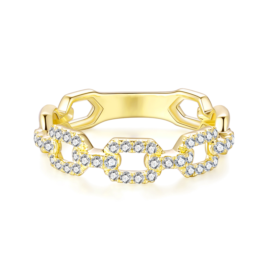 18K YELLOW GOLD DIAMONDS RING