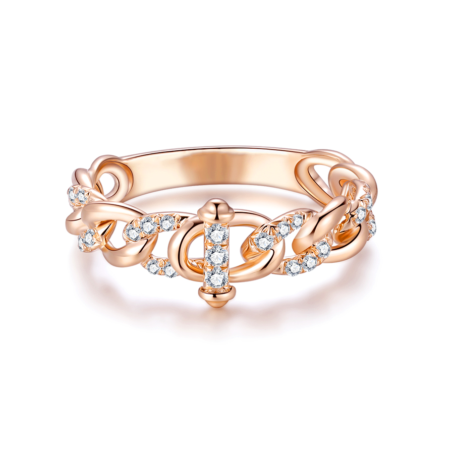 18K ROSE GOLD DIAMONDS RING