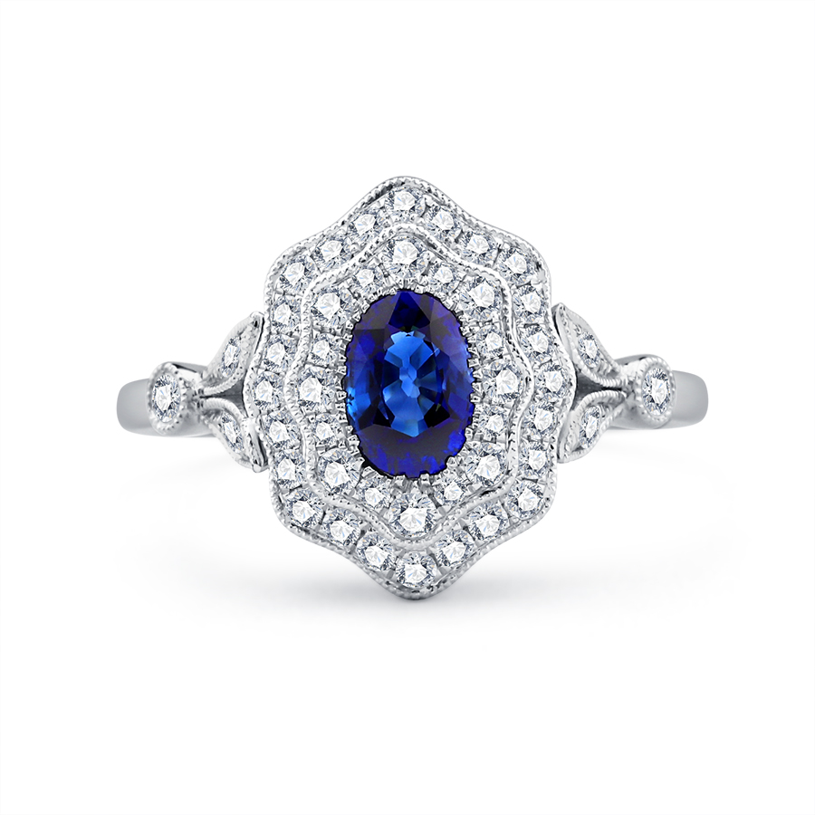 PT950 PLATINUM SAPPHIRE RING