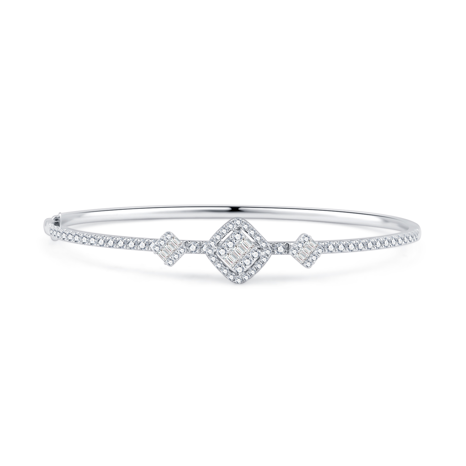 18K WHITE GOLD DIAMOND BANGLE