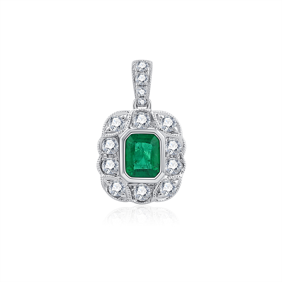 18K GOLD EMERALD PENDANT