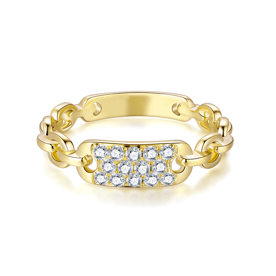 18K YELLOW GOLD DIAMONDS RING