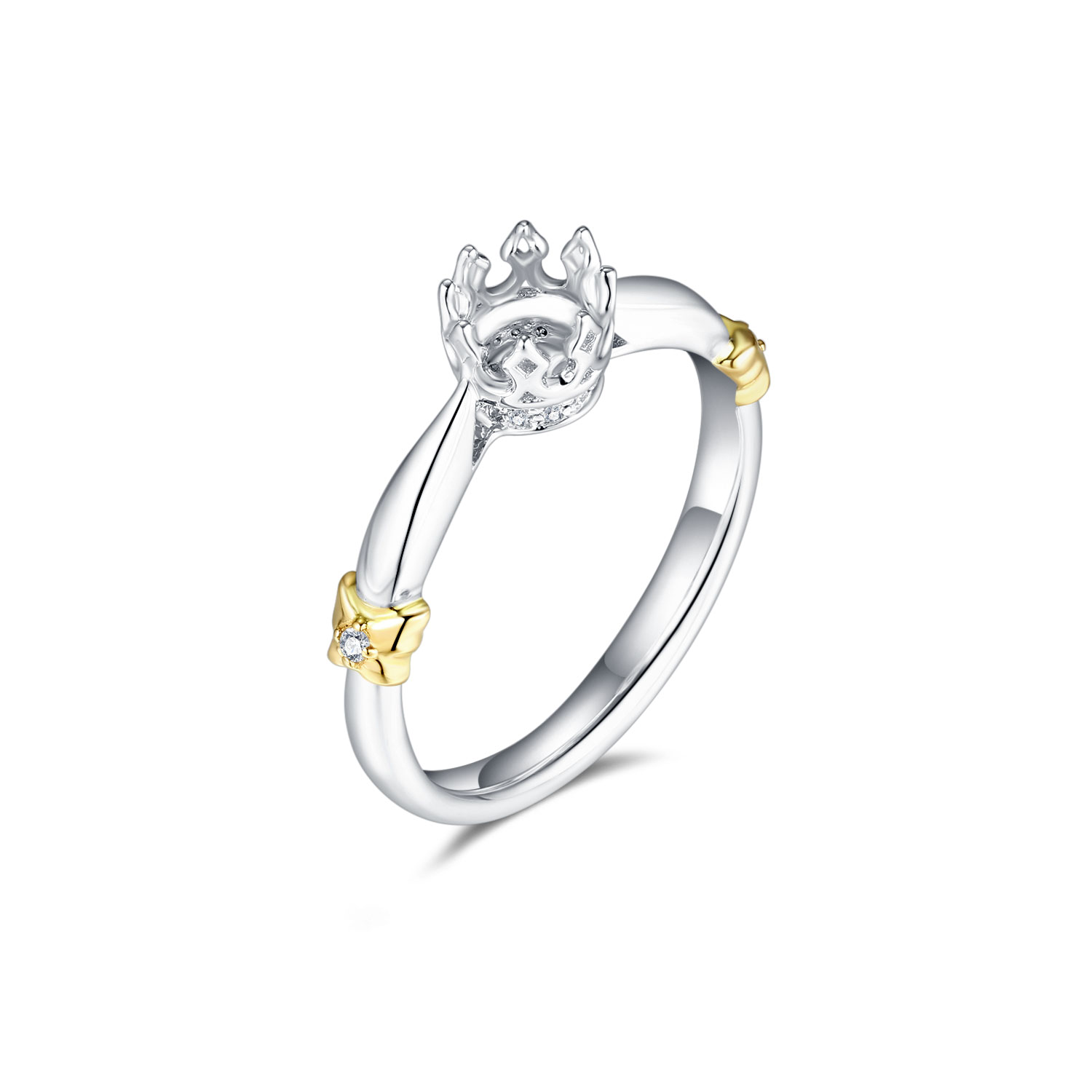 18K WHITE GOLD NATURAL DIAMOND SEMI MOUNTING RING SET