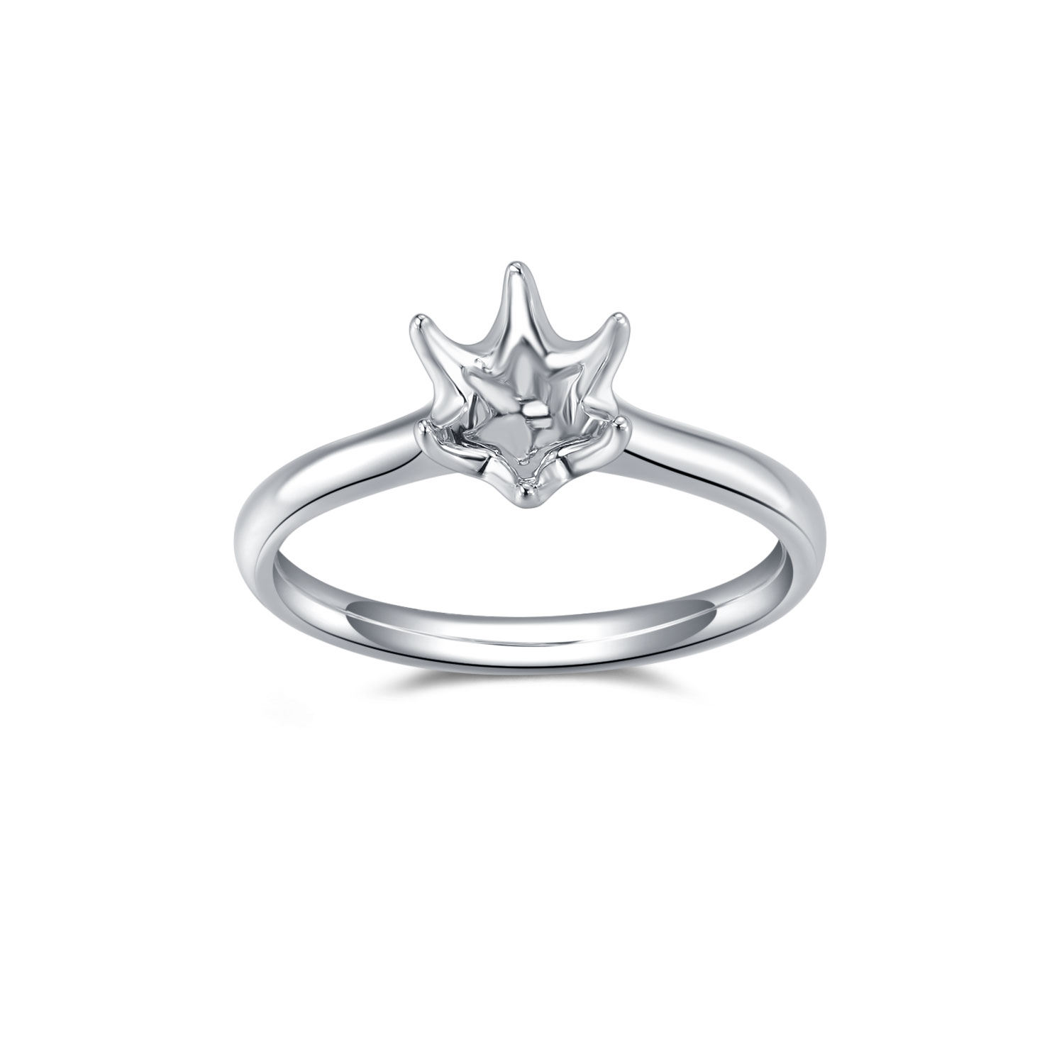 18K WHITE GOLD NATURAL DIAMOND SEMI MOUNTING RING