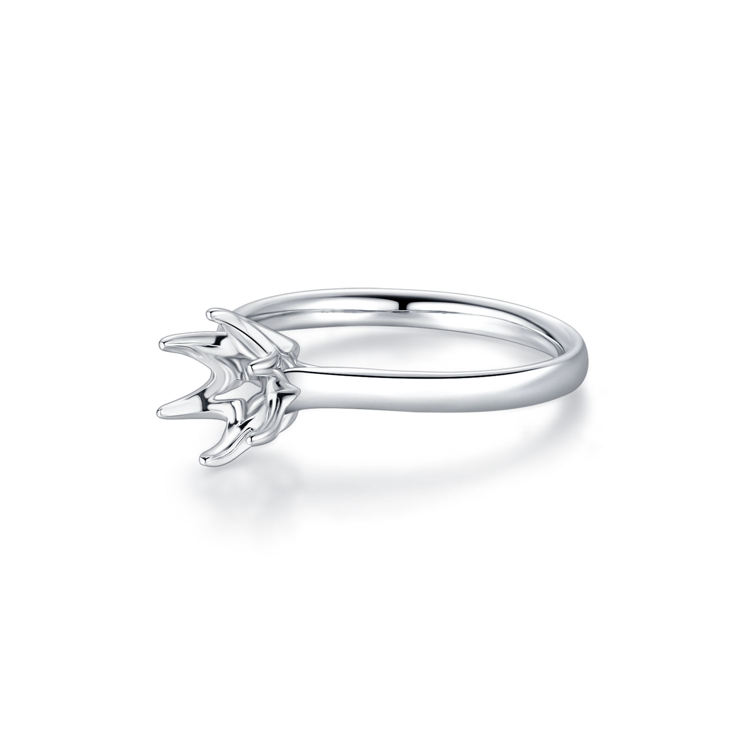 18K WHITE GOLD NATURAL DIAMOND SEMI MOUNTING RING
