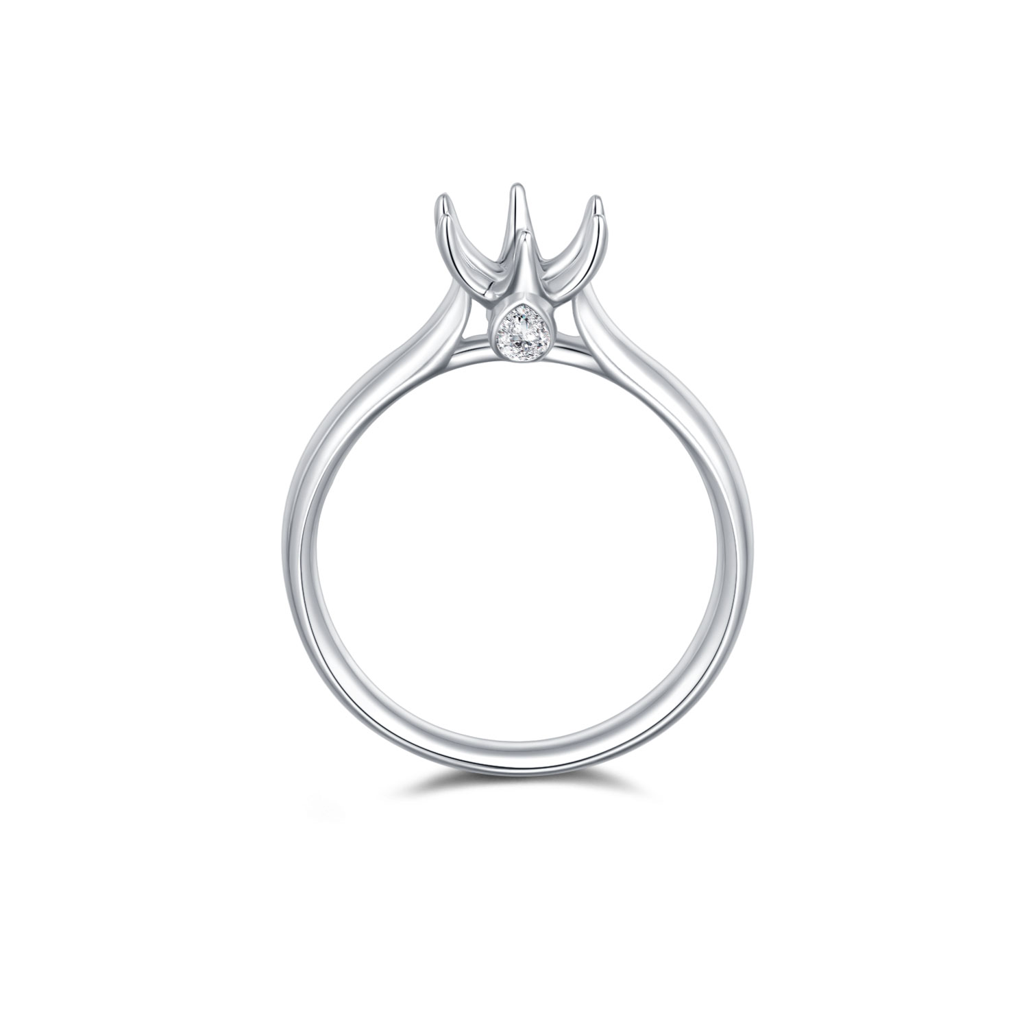 18K WHITE GOLD NATURAL DIAMOND SEMI MOUNTING RING